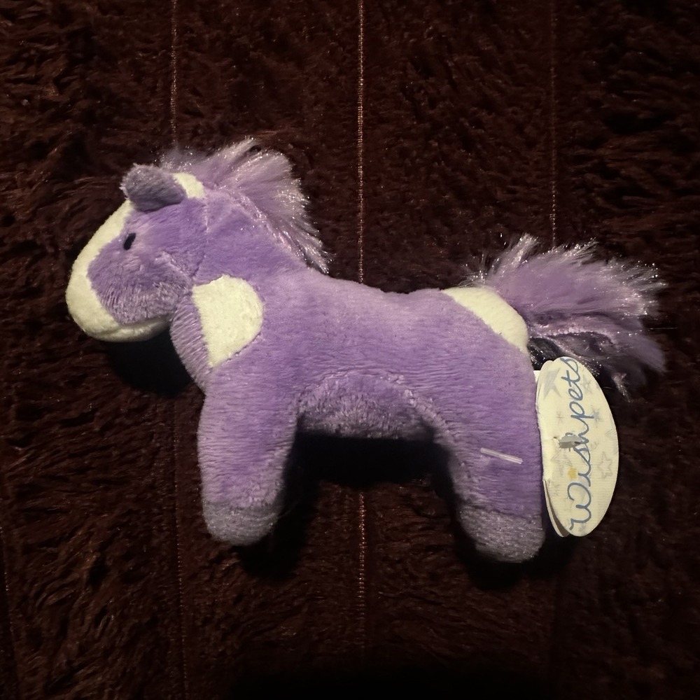Wishpets Jenny Purple White Plush Stuffed Horse Mini Soft Toy 6" Pony with Tag
